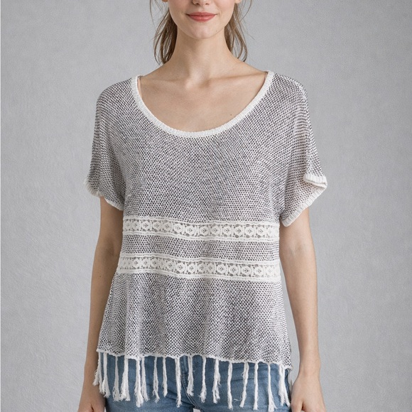 Sweet N Sinful Tops - Sweet N Sinful Knit Fringe Top | Boho Festival Style | Size M